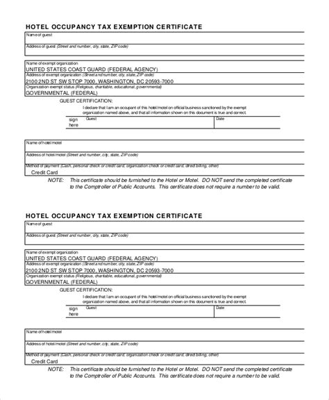 Free 10 Sample Tax Exemption Forms In Pdf