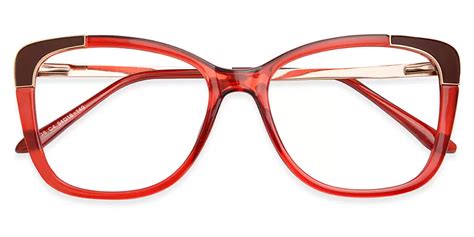 87038 Cat Eye Butterfly Red Eyeglasses Frames Leoptique