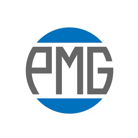 Diseño De Logotipo De Letra Pmg Sobre Fondo Blanco Concepto De Logotipo De Círculo De Iniciales