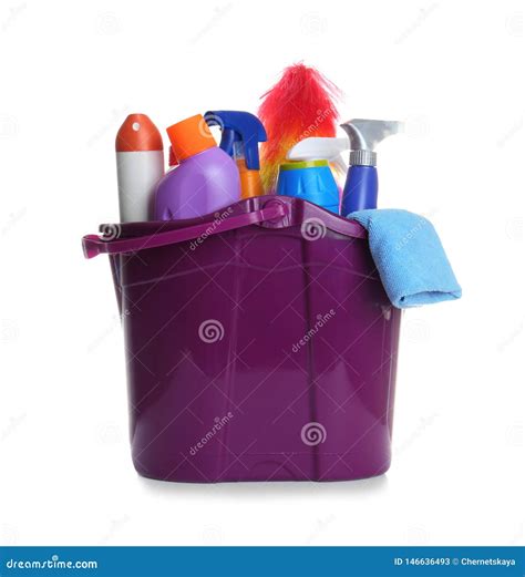 Bucket With Cleaning Supplies Isolated Stock Image Image Of Isolated