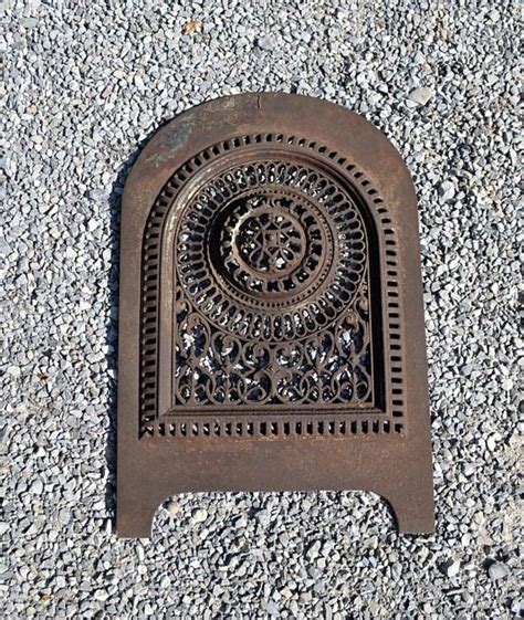 Antique Cast Iron Fireplace Cover Old Ornate Metal Etsy Cast Iron