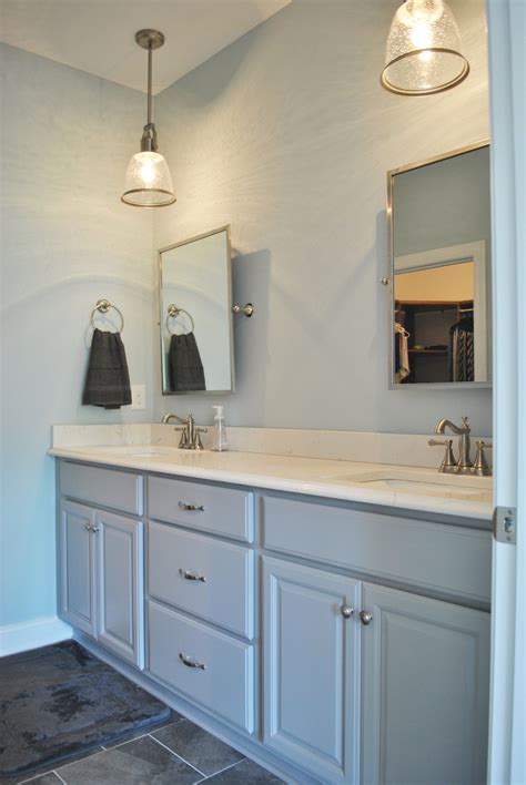 The shade design, size, and finish match perfectly with their other offerings. Love the pendant lighting over the dual sinks. | Bathroom ...