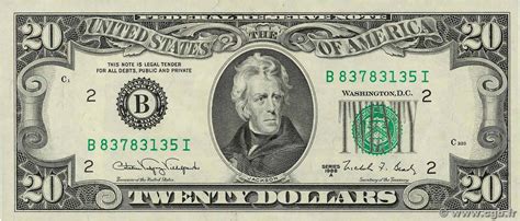 20 Dollars Federal Reserve Note Small Portrait United States Numista