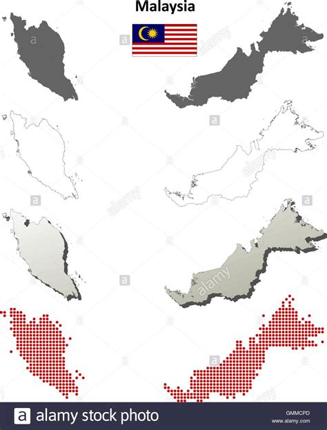 Malaysia Outline Map Set Stock Vector Image And Art Alamy