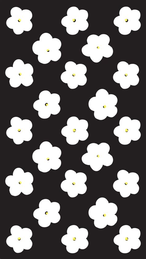 Black And White Flowers Cute Iphone 6 Wallpaper