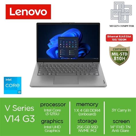 Jual Lenovo V14 G3 Cbid Core I3 1215u Ram 4gb Ssd 256gb 14 Fhd Dosno