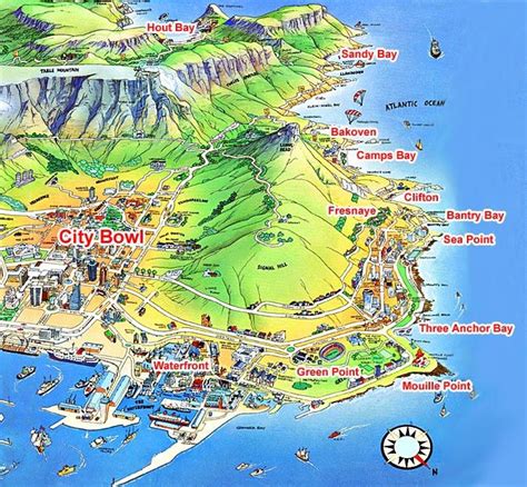 Cape Town Tourist Map South Africa Map South Africa Travel