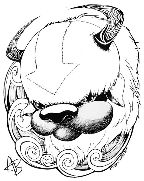 Avatar Appa Coloring Pages Sketch Coloring Page