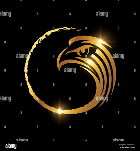 A Royal Vector Illustration Of Luxury Golden Eagle Circle Logo Sign In