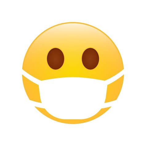 Premium Vector Emoticon Wearing Medical Face Mask Security Of