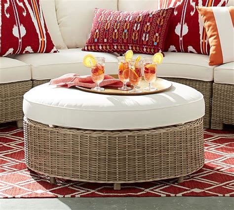 Torrey All Weather Wicker Rounded Sectional Grand Ottoman