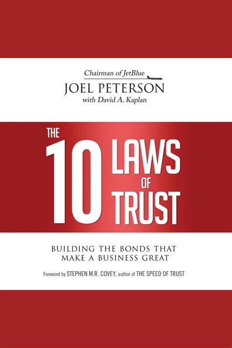 Listen To The 10 Laws Of Trust Audiobook By Joel Peterson David A