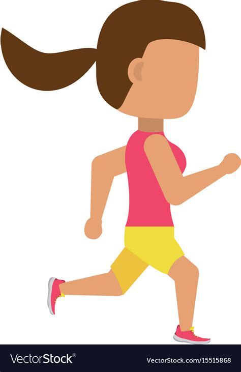 Woman Running Cartoon Royalty Free Vector Image
