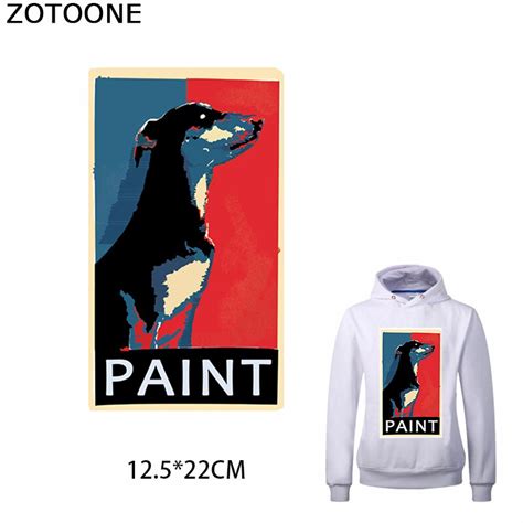 Zotoone Paint Dog Washable Iron On Transfer Patch For Sweatshirt Large