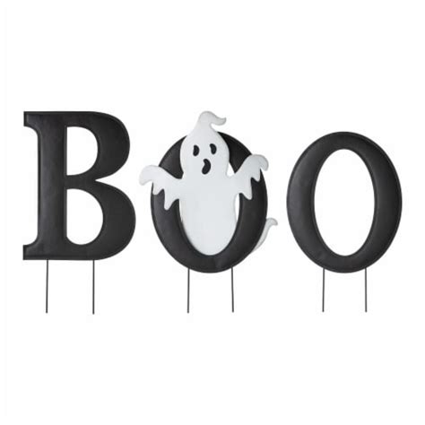Glitzhome Halloween Metal Printed Ghost Boo Yard Stake 3 Pc Ralphs