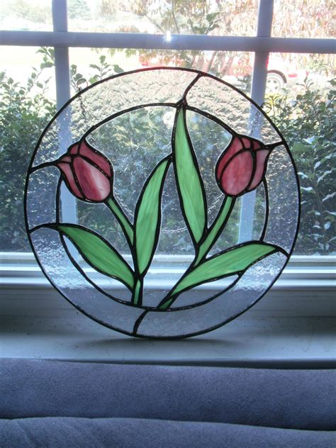 Tulips Stained Glass Rose Stained Glass Diy Stained Glass Panels