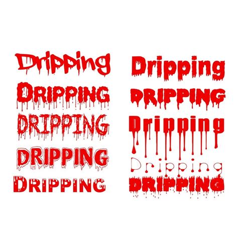 Dripping Font Bundle Svgpngdxfotf Blood Dripping Font Etsy