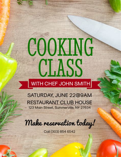 Cooking Class Flyer Template Postermywall