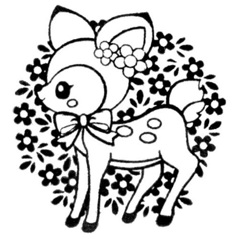 Check spelling or type a new query. cute deer stamp with ribbon flowers kawaii Japan - Stamps ...