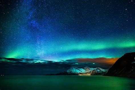 Alaska Aurora Aurora Borealis Northern Lights Nature Sky Landscape