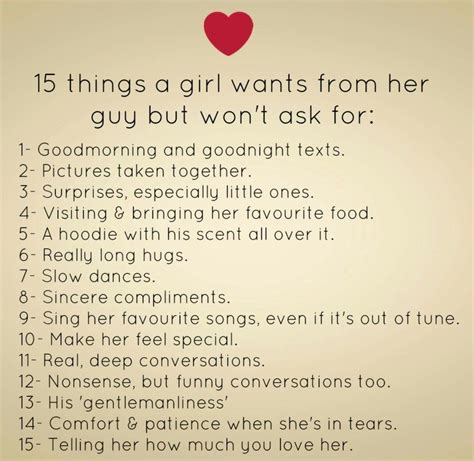 15 Things A Girl Wants From Her Guy But Wont Ask For Relationshipquotes Goodnight Texts