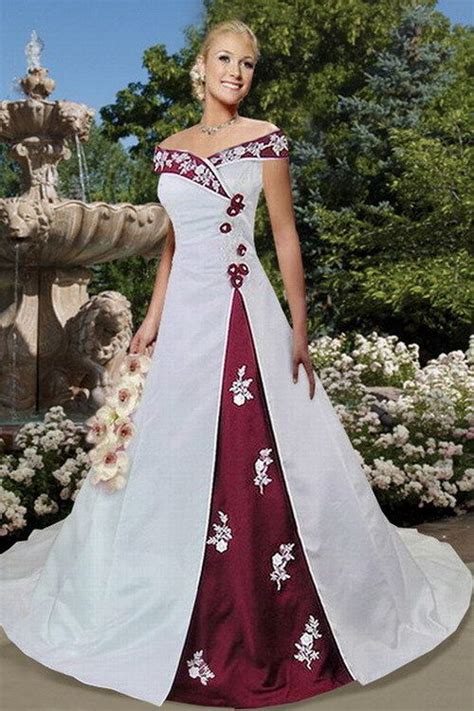 Maroon And White Wedding Dress Timeless Elegant And Romantic