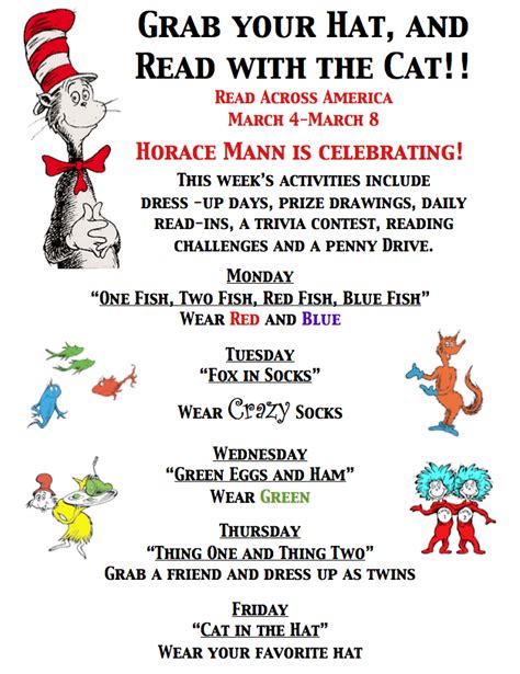 Read Across America Daily Activities Documents Regarding Our Read