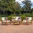 Parma 4 Piece Outdoor Wood Patio Furniture Chat Set With Water 