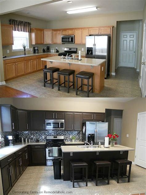 Maybe you would like to learn more about one of these? Before After Chocolate Brown Cabinets Using Rustoleum ...