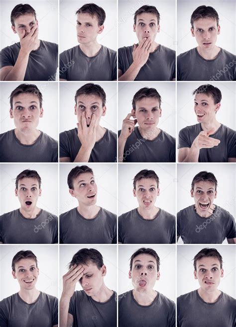 Set Of Different Facial Expressions Or Emotions — Stock Photo