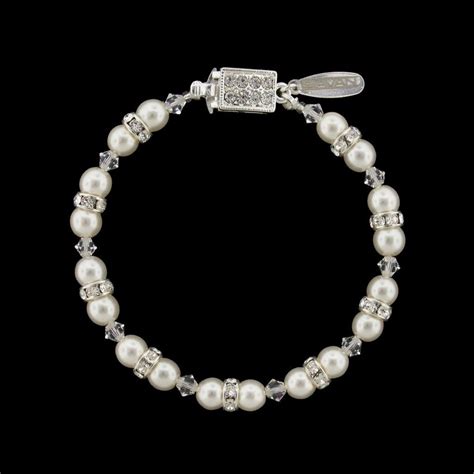 Pearl Crystal Beaded Bridal Bracelet Crystal Beads Bracelet Bridal
