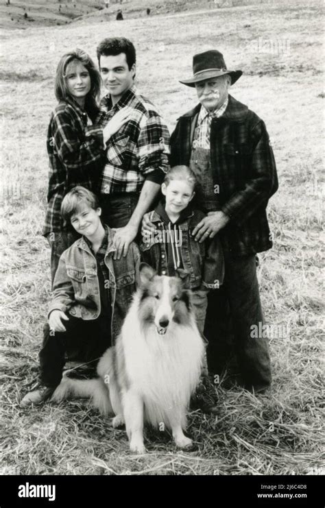 The Collie Dog Lassie And Actors Tom Guiry Brittany Boyd Helen Slater