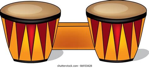 Clip Art Illustration Wooden Bongo Drums Stock Illustration 86933428 Shutterstock