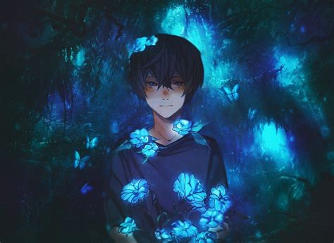 Animeart Idea Glowing Flowers Boy Art Anime Boy Cute Anime Boy Hot
