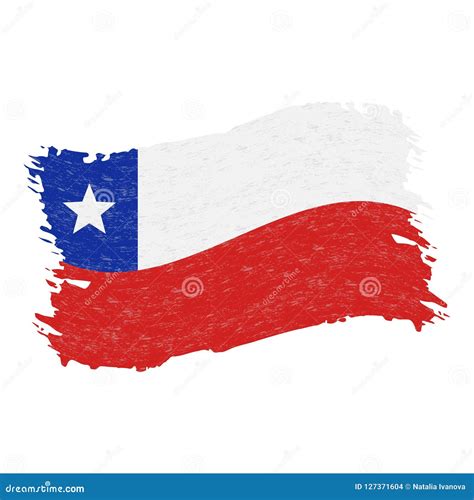 Flag Of Chile Grunge Abstract Brush Stroke Isolated On A White