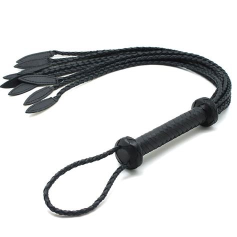 60cm Leather Handmade Whip Bondage Erotic Weaving Riding Crop Hunting Fetish Spanking Paddle