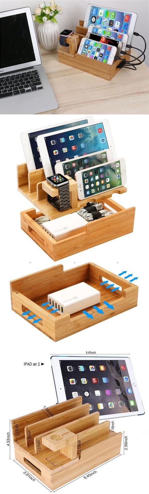 100% brand new and high quality, direct from factory! Bamboo Wooden Multi- Device Apple Watch Charging Station ...