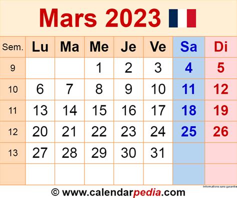 Calendrier Mars 2023 Le Calendrier Du Mois De Mars 2023 Gratuit A