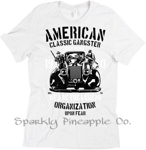 Mens 1920s Gangster T Shirt Mobster Shirt Classic Gangster Shirt