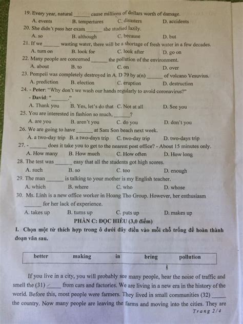 Chiều nay (8/7), các thí sinh thí sinh tham dự thí sinh giáo dục thường xuyên có thể đăng ký dự thi thêm bài thi ngoại ngữ để lấy kết quả xét tuyển sinh. Đề thi vào 10 môn Tiếng Anh tỉnh Thanh Hóa 2020-2021 có đáp án