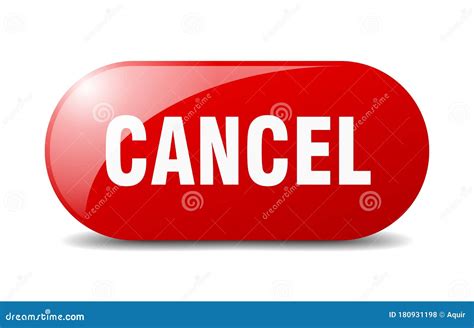 Cancel Button Cancel Sign Key Push Button Stock Vector
