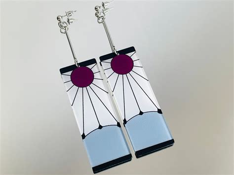 Hanafuda earrings Tanjiro Kamado Japanese Anime Demon Slayer | Etsy