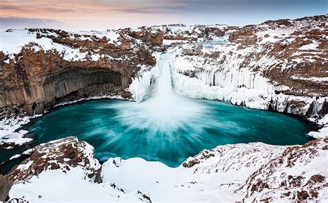 Hd Wallpaper Aldeyjarfoss Waterfall Iceland Winter River Waterfalls