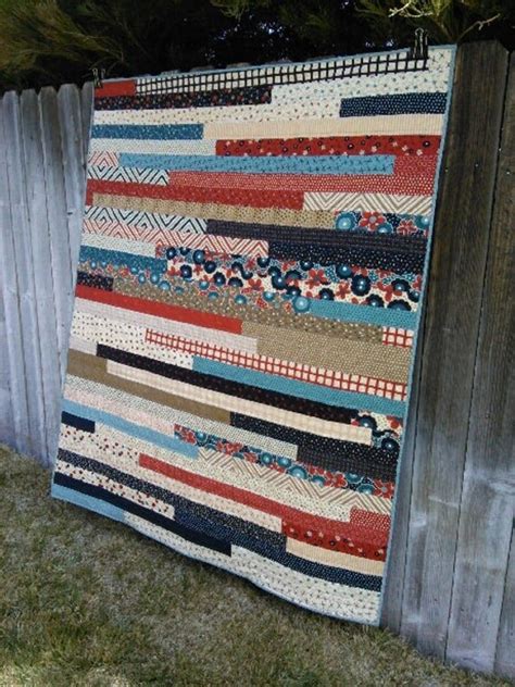 Modern Patriotic Jelly Roll Quilt In Great Colors Of Navy