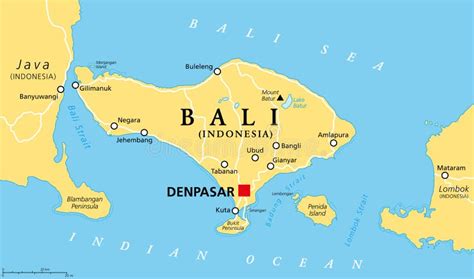 Bali Political Map A Province And Island Of Indonesia Stock Vector