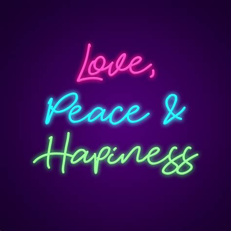 love peace and happiness neon light neonize