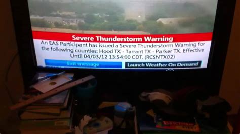 4k00.28severe thunderstorms with tornado warnings on kansas weather radar screen. REAL EAS 445-Severe thunderstorm warning on tv - YouTube