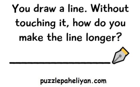 You Draw A Line Without Touching It Riddle Puzzle Paheliyan