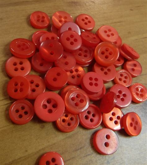 Red Buttons 50 Small Assorted Round Sewing Crafitng Bulk Etsy
