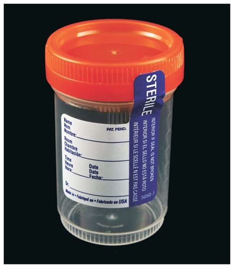Parter Medical Products Sterile Specimen Cups 90ml48mm Orange